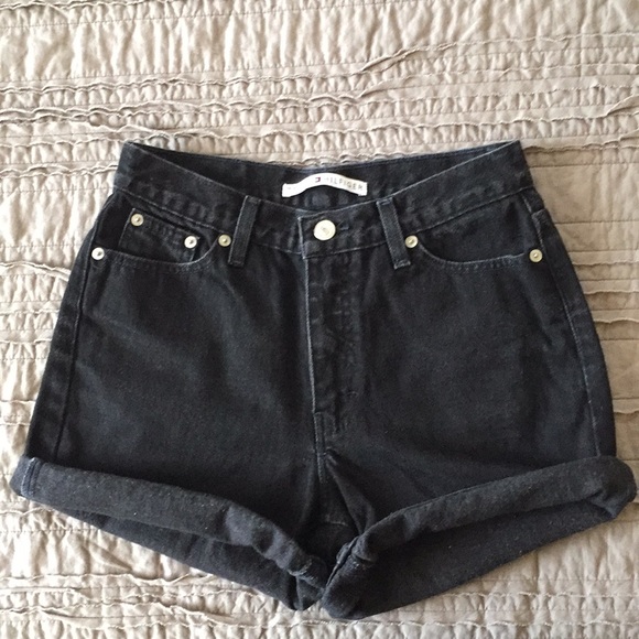 Tommy Hilfiger Pants - 90s Tommy Hilfiger black denim shorts